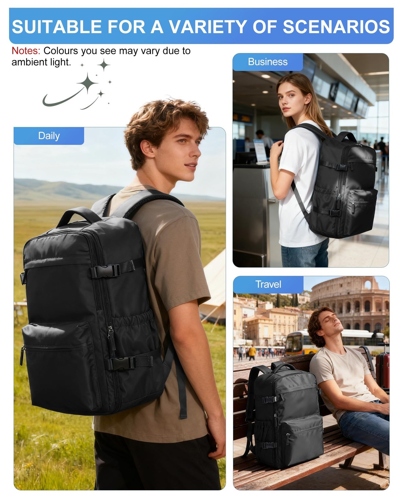 winspansy Vacuum Backpack Travel Essentials with Air Pump Compression Bags fo…