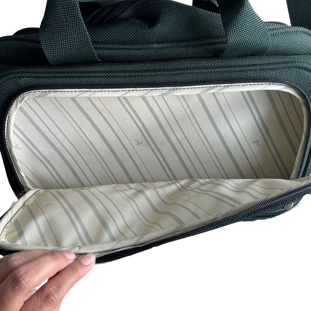 RICARDO BEVERLY HILLS Santa Cruz” green Travel Bag w/ Gold & Bronze accents