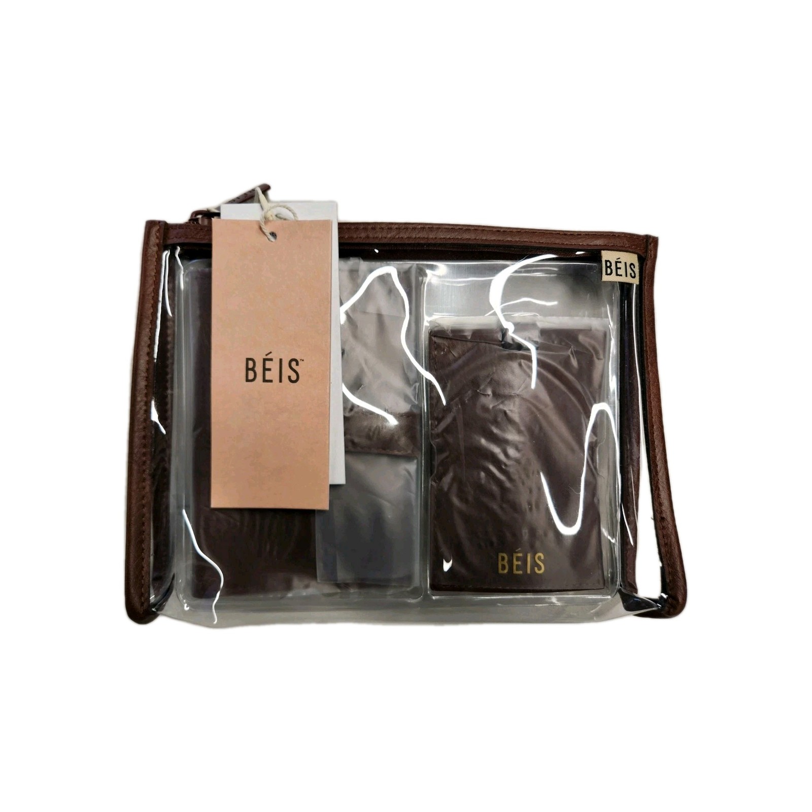 Brand New NWT Beis BÉIS Travel Passport and Luggage Tag Set Atlas Pink