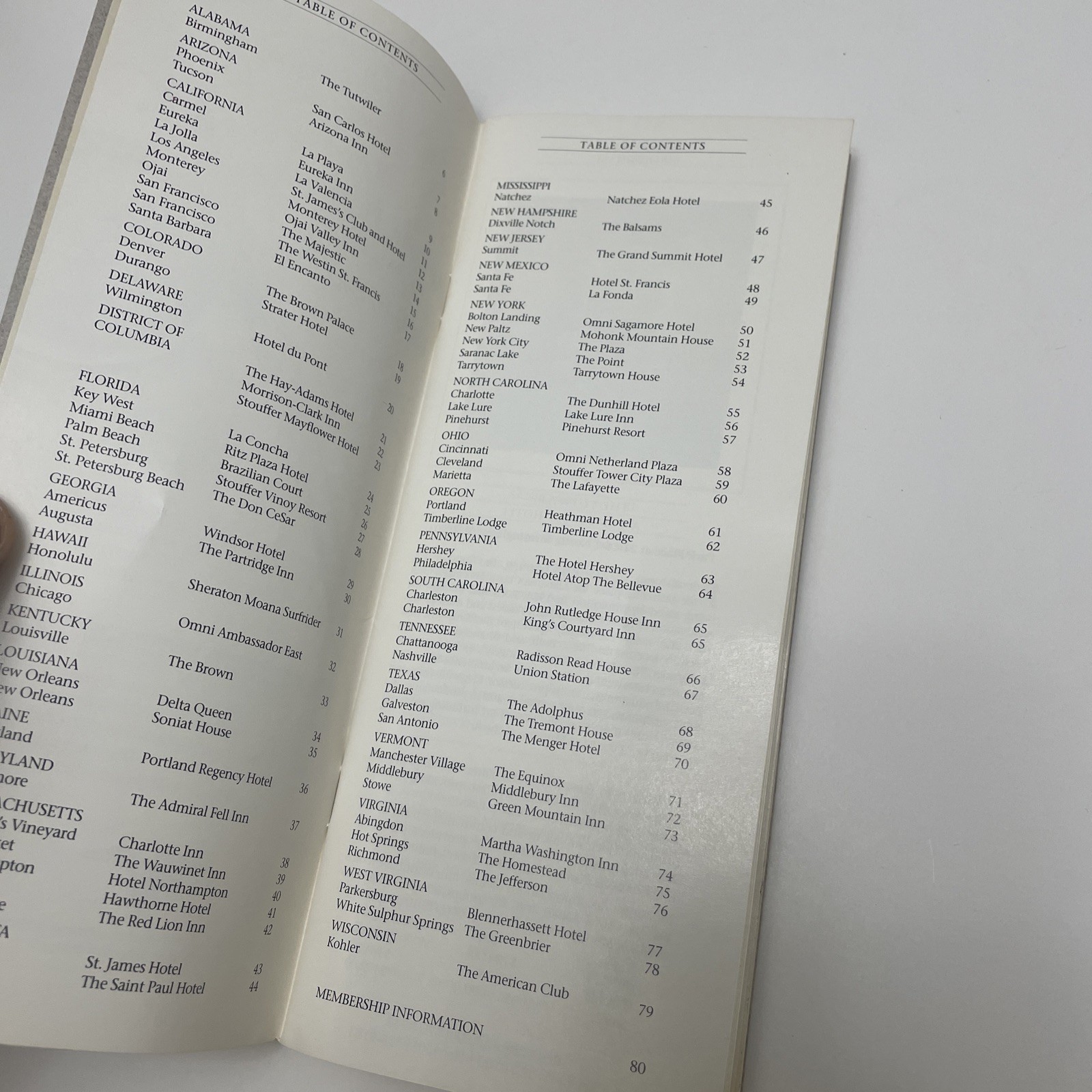 Vintage 1991-1992 Historic Hotels of America Membership Directory, Paperback