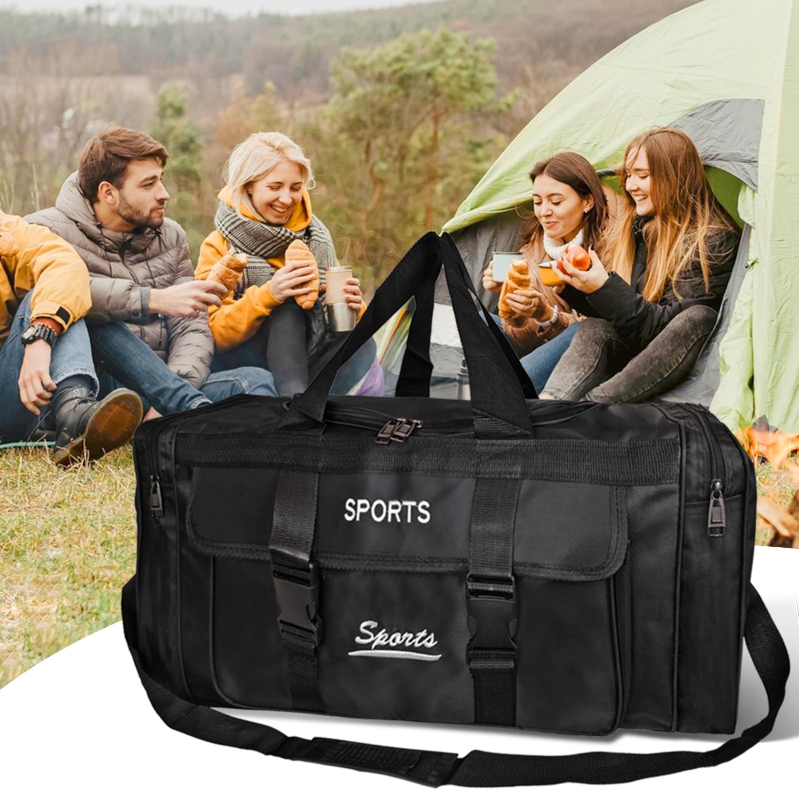 Duffel Bag for Men and Women Sports Gym Bag Adjustable Strap Carry on Large L…