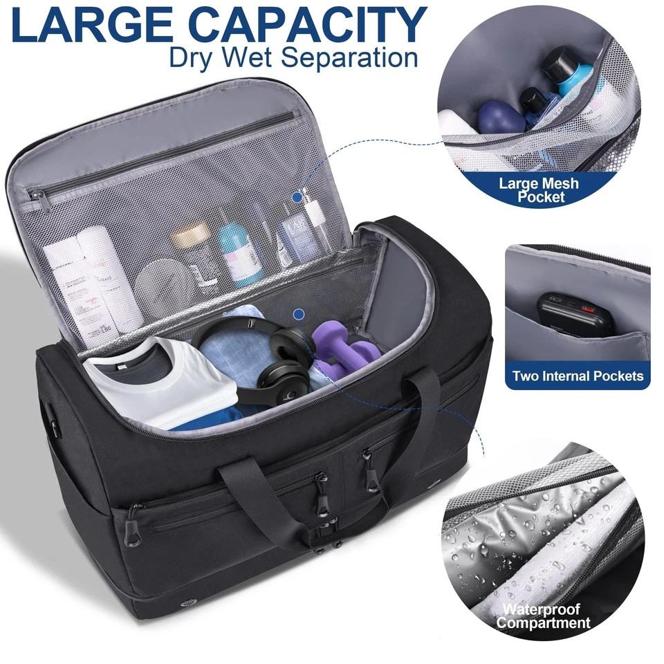 Travel Bags for Men, YKK Zipper Mens Carry On Duffle Weekender Overnight Duty…