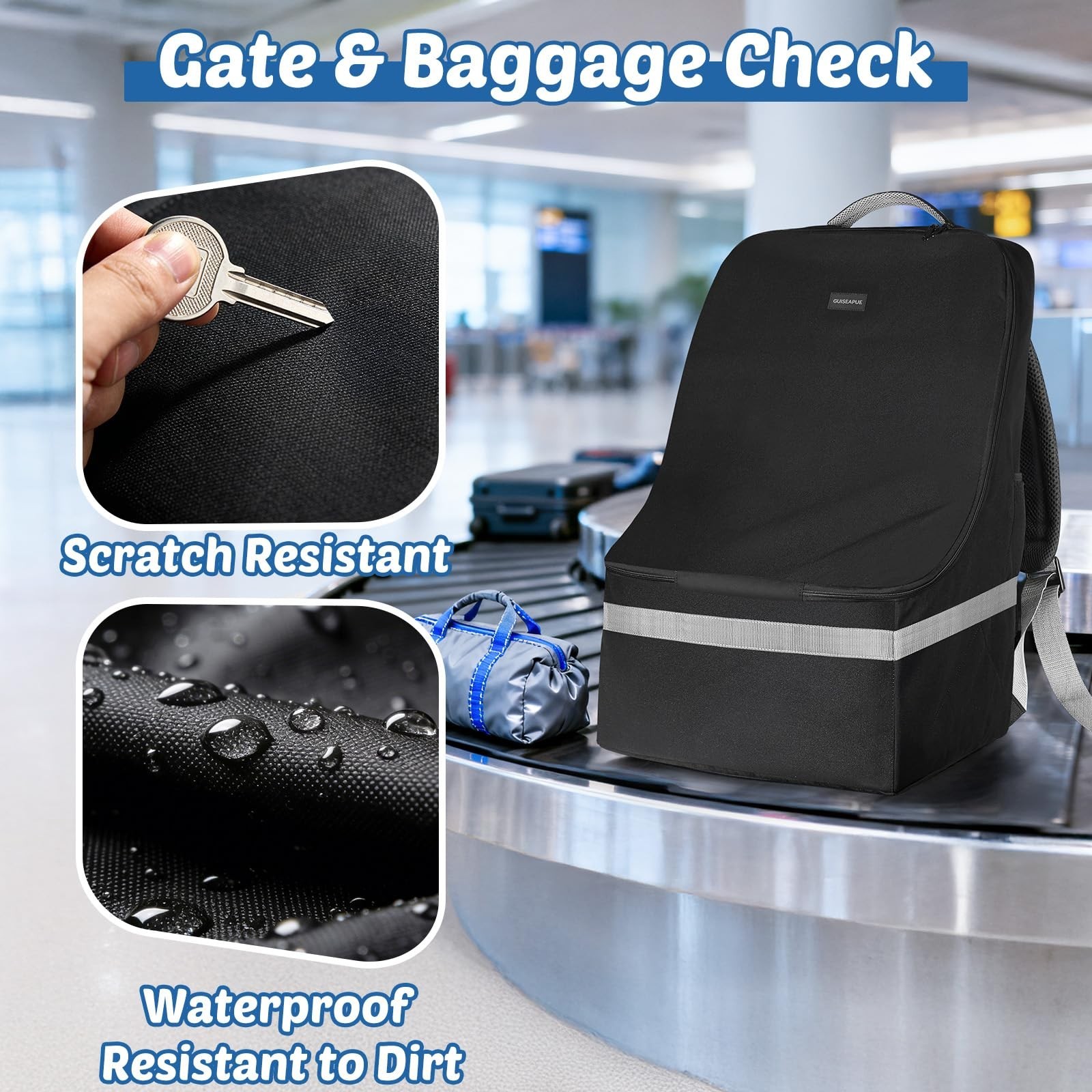 Padded Car Seat Travel Bag For Airplane: Backpack Car Seat Cover for Air Trav…