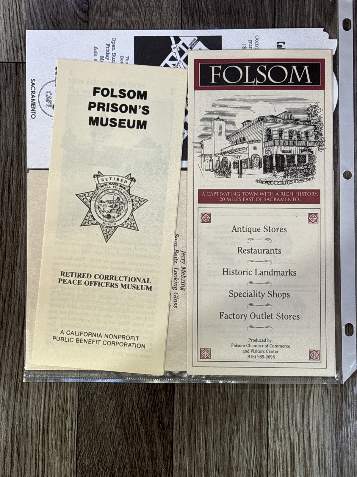 Vintage Folsom California Brochures/Pamphlets/Ephemera