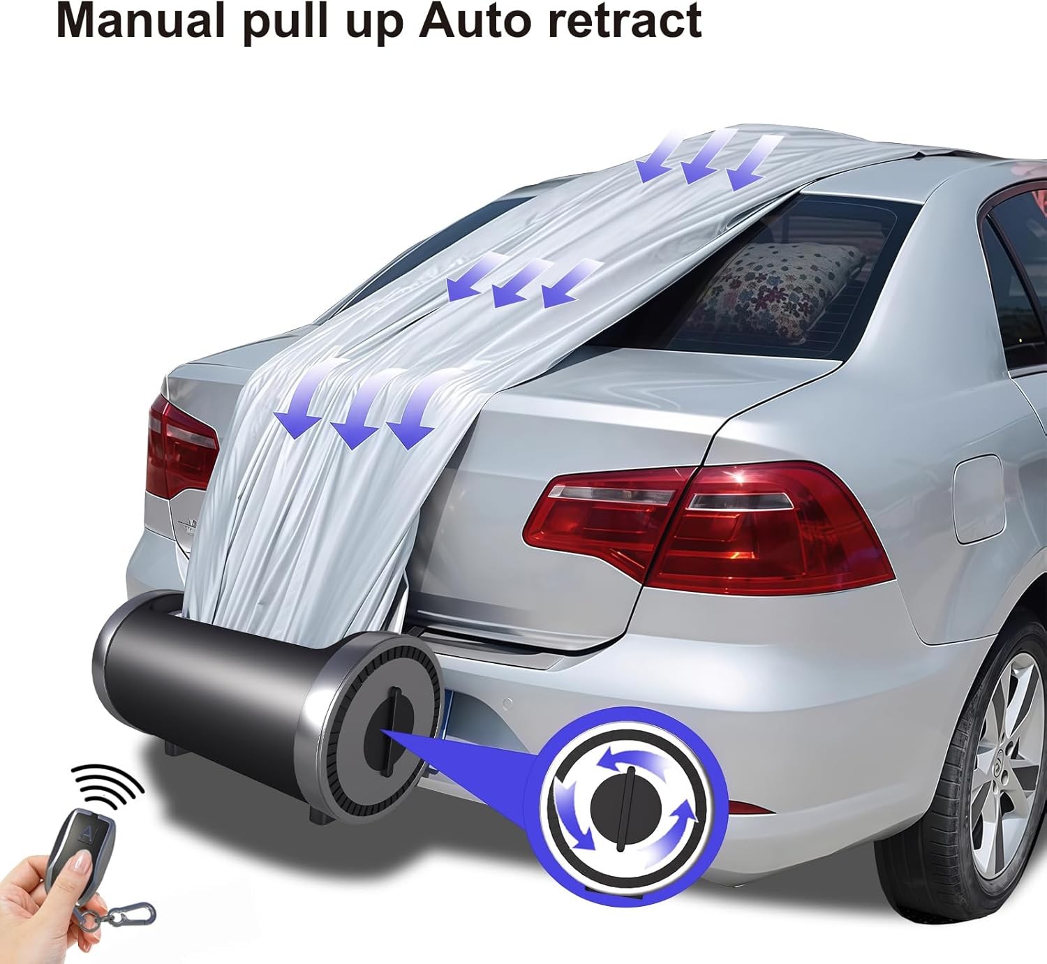 Automatic Car Cover with Remote Control for Sedan length194-204 in,width75 in Re