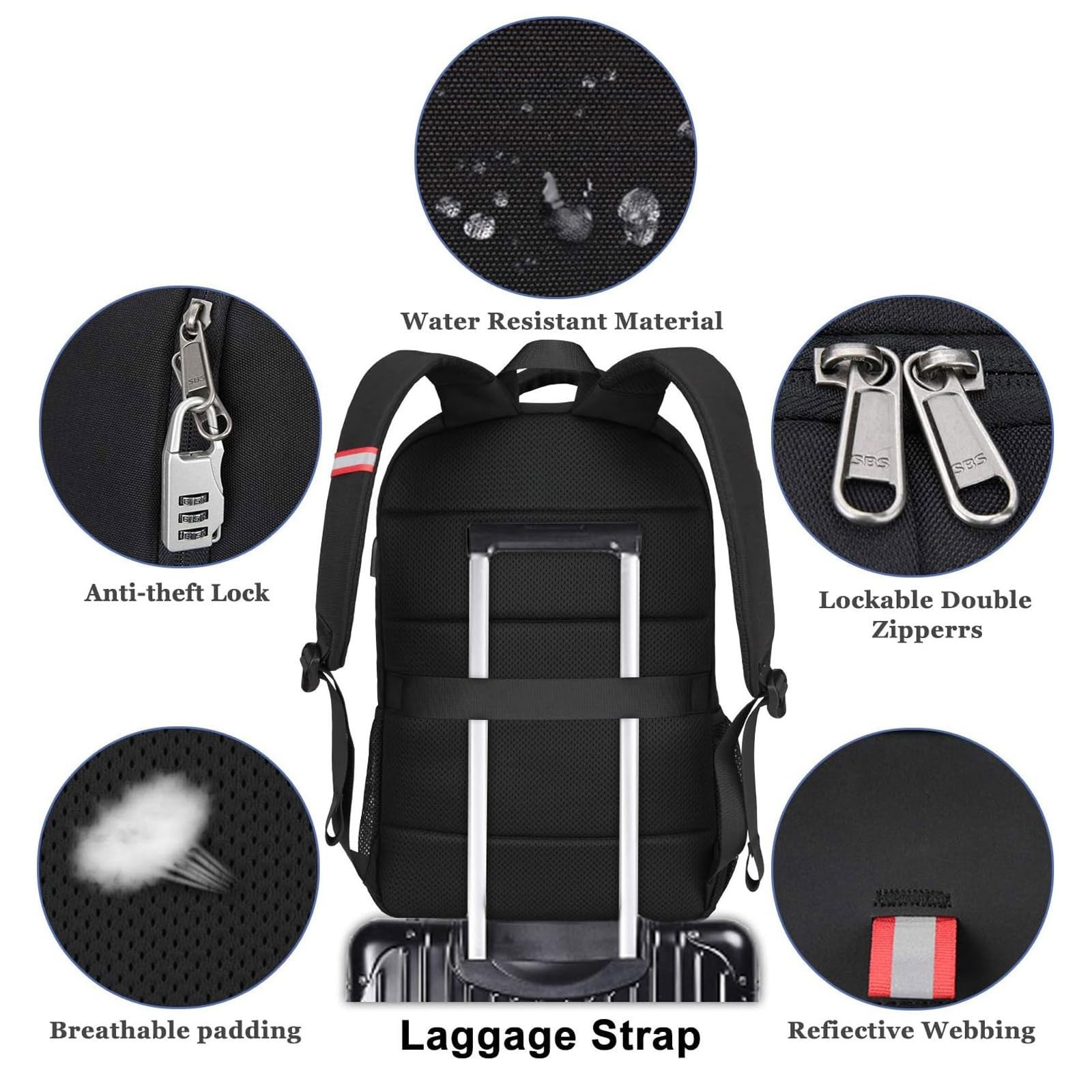 Della Gao Laptop Backpack for Men, 17.3inch Large Business Travel Backpack | …