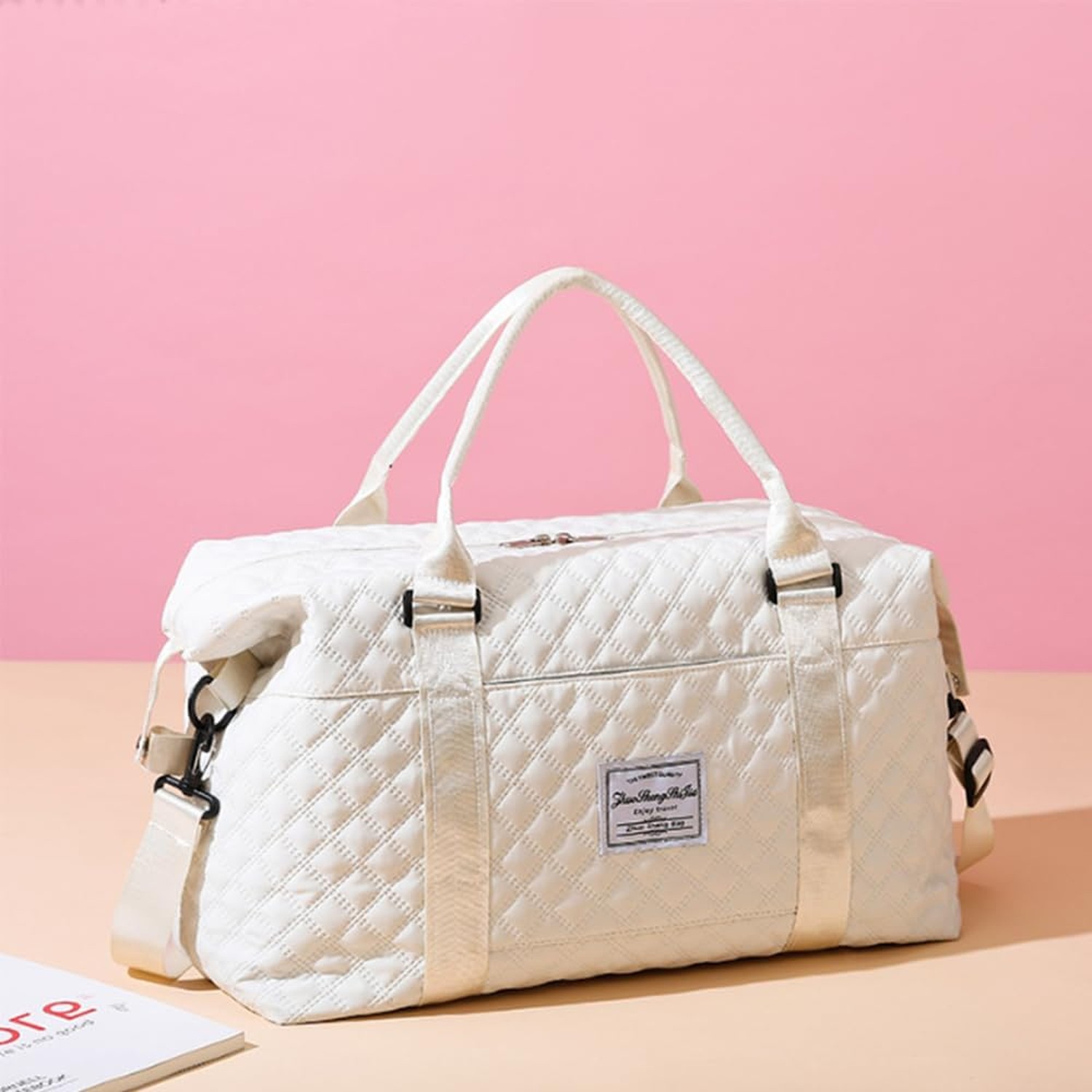 Cute Travel Bag Weekend White Duffel Cute Overnight Gym Tote Carry On Bag for…