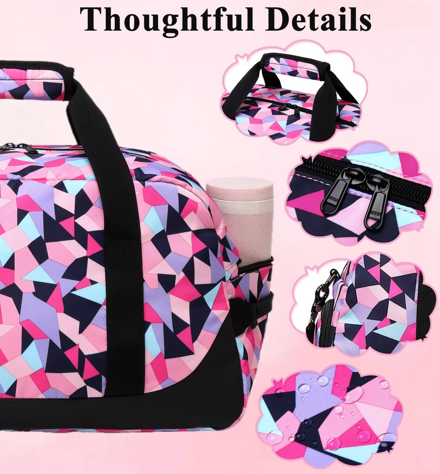 DSIUE Kids Duffle Bag Girls Sports Gym Bag, Small Weekender Overnight Bags Ca…