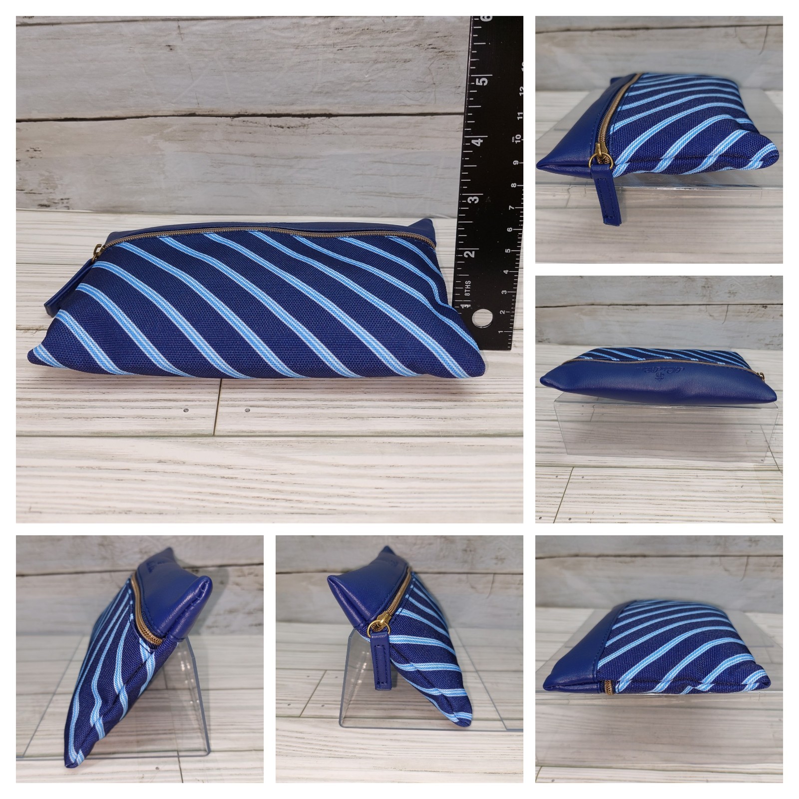 United Airlines Brooks Bros 1stClass Blue Zip Full Ammenity Travel Pouch/Kit NEW