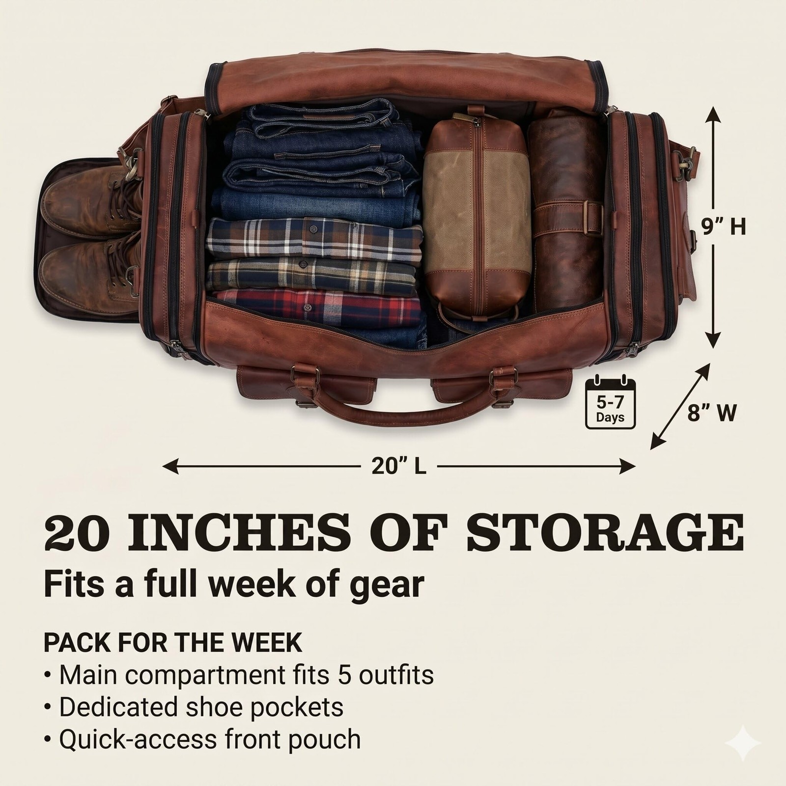 Weekender Leather Duffel Bag Overnight Women Men Girls Boys Vintage Travel Du…