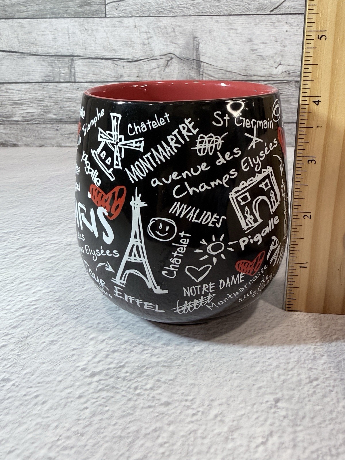 Paris France Eiffel Tower Coffee Mug Souvenir Black Red
