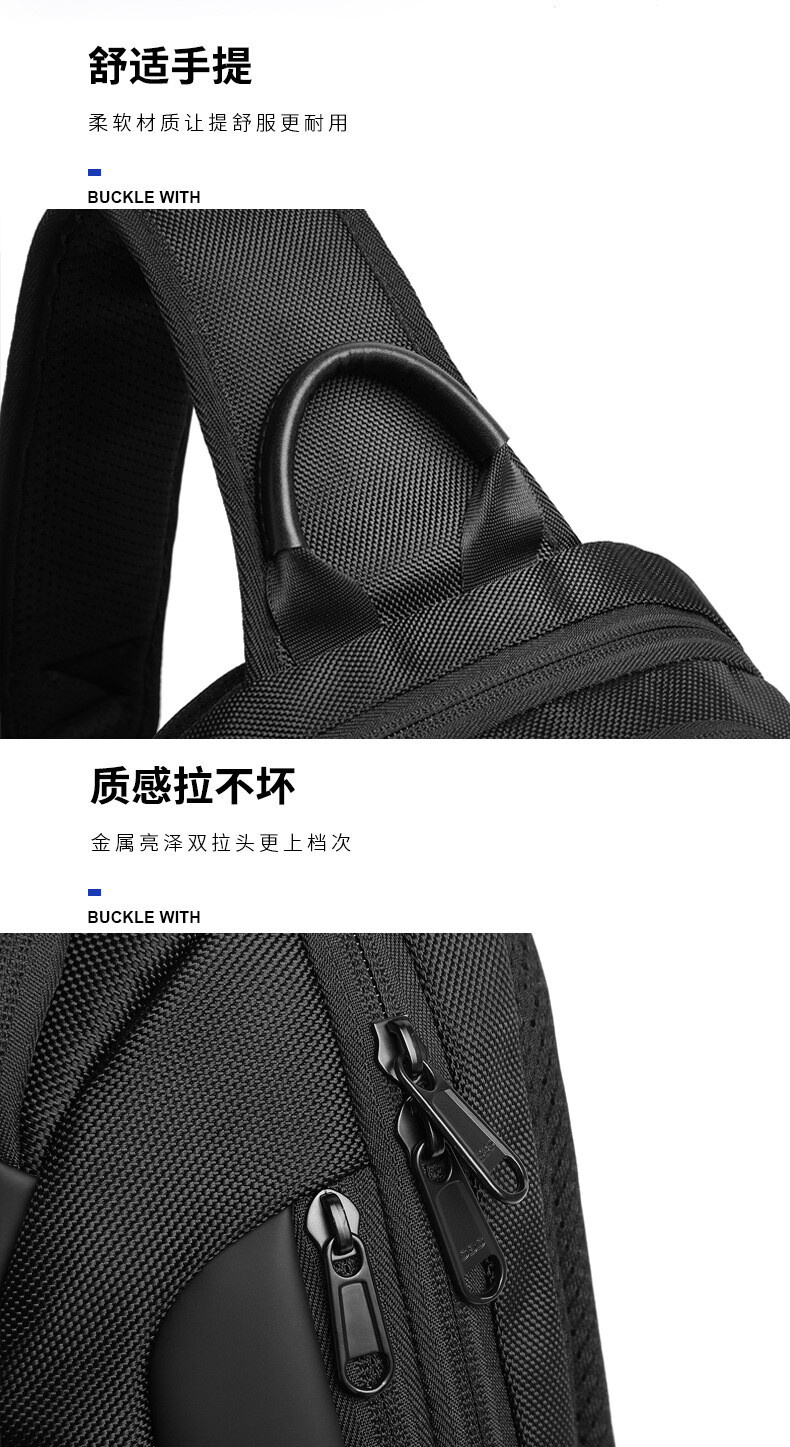 Crossbody bag Men’s shoulder bag TSA combination lock Anti-theft breast bag