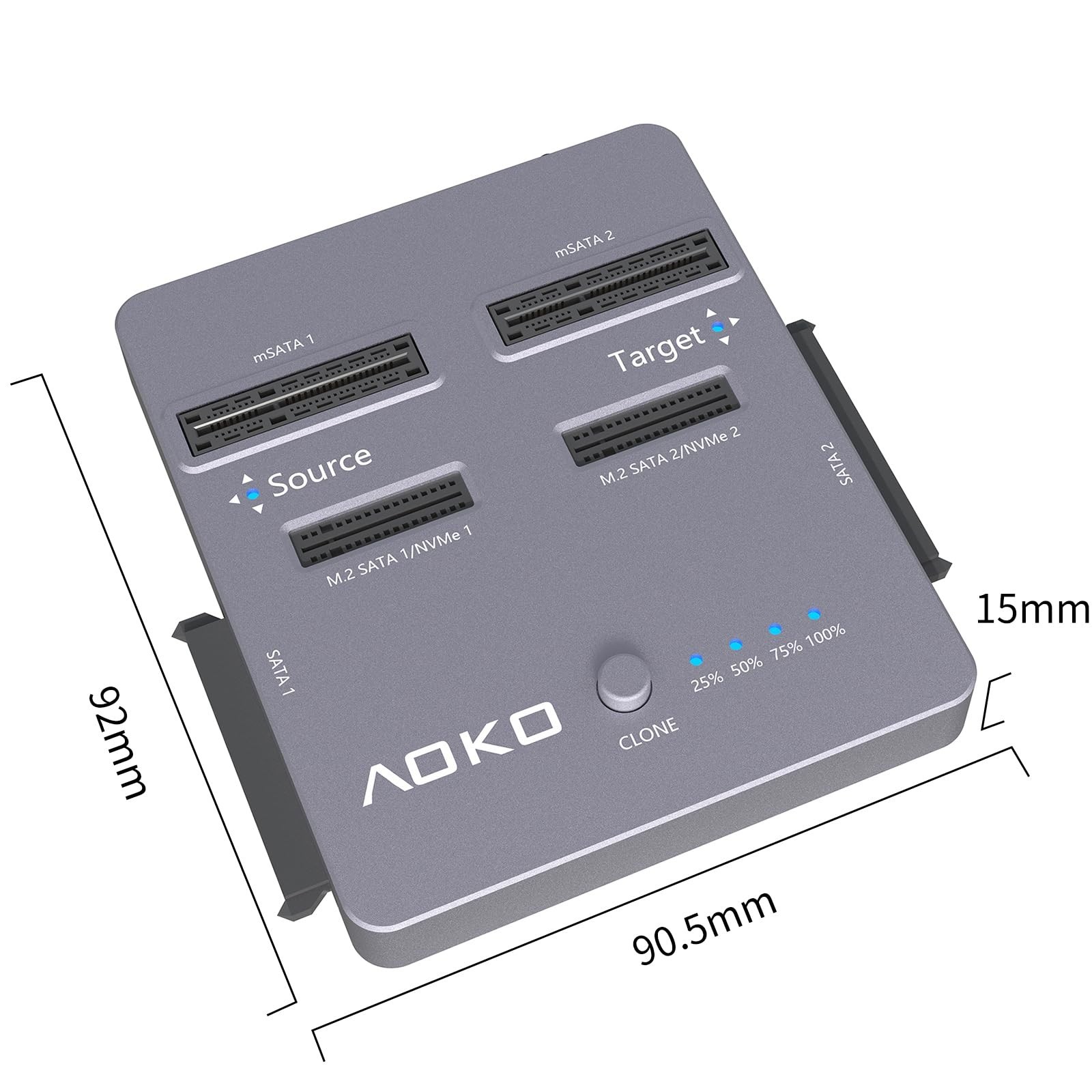 AOKO M.2 NVMe SSD Cloner, Dual-Bay 4-in-1 Hard Drive Docking Station,Hard Dri…