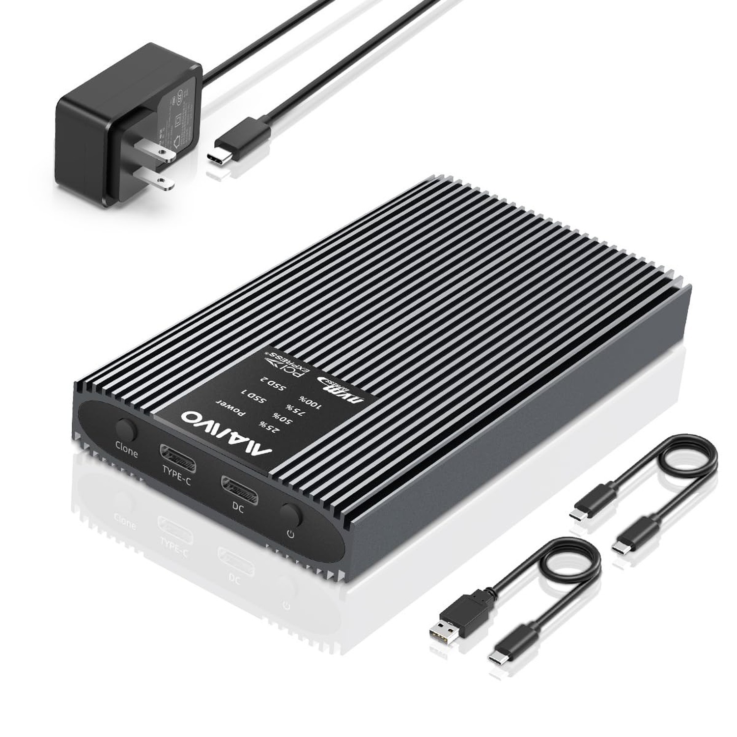 MAIWO Dual Bay M.2 NVMe SSD Enclosure with Offline Clone, 20Gbps USB3.2 GEN2x…