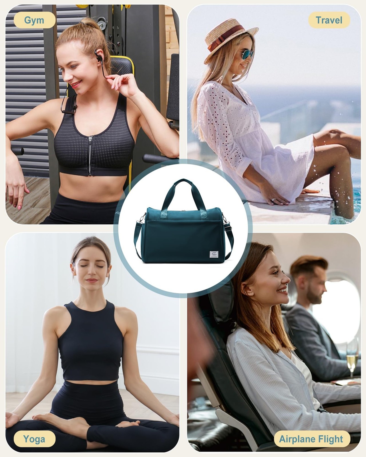 Gym Bag Womens,Travel Duffel Carry on Bag Sport Tote Bag Weekend Overnight Bag