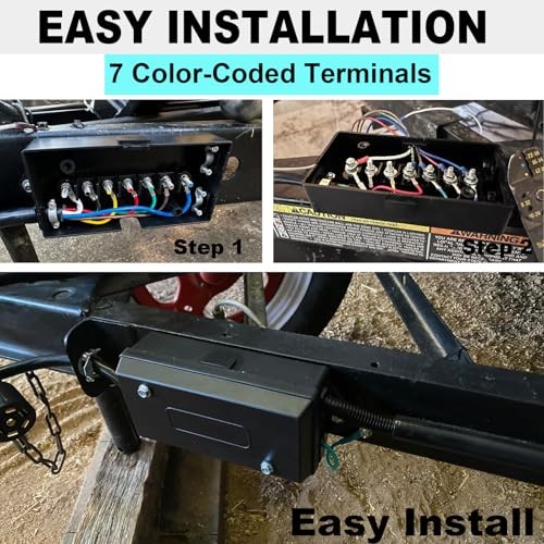 7 Pin Trailer Wiring Harness Kit 4 Feet, 7 Gang Waterproof Junction Box with