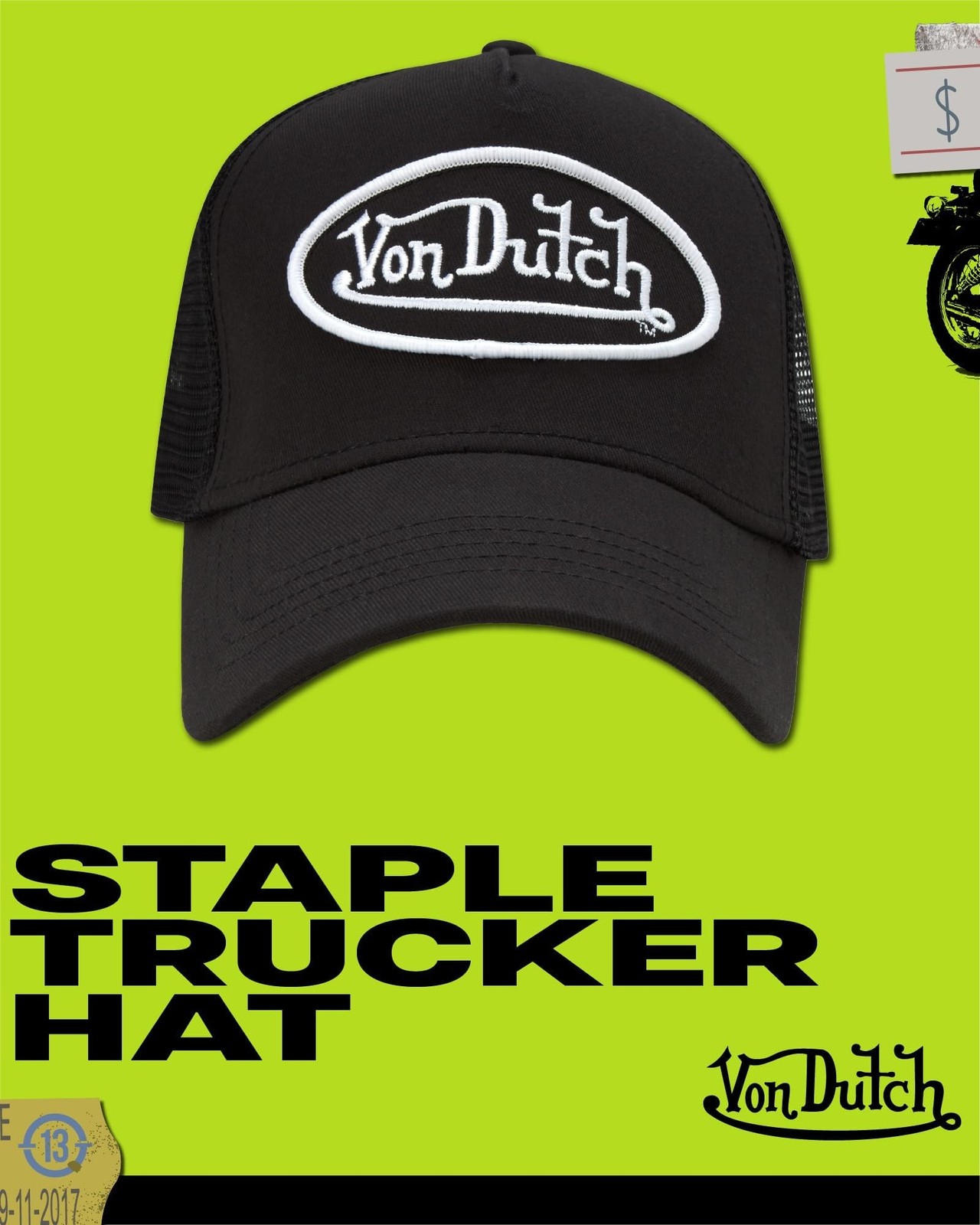 Von Dutch Unisex Trucker Hat – Retro Classic Solid Color Mesh Back Snapback B…