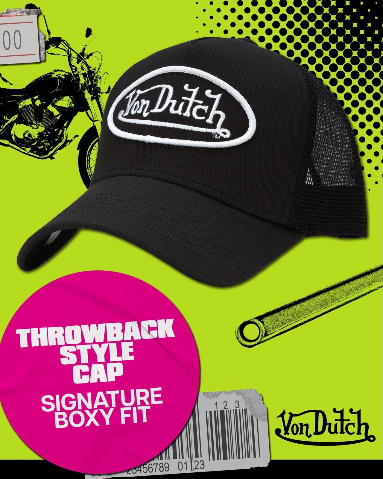 Von Dutch Unisex Trucker Hat – Retro Classic Solid Color Mesh Back Snapback B…