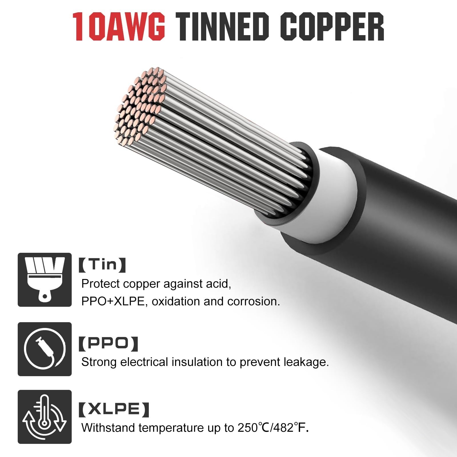 ECO-WORTHY Solar Connectors Y Branch and 20FT 10AWG Solar Extension Cable for…