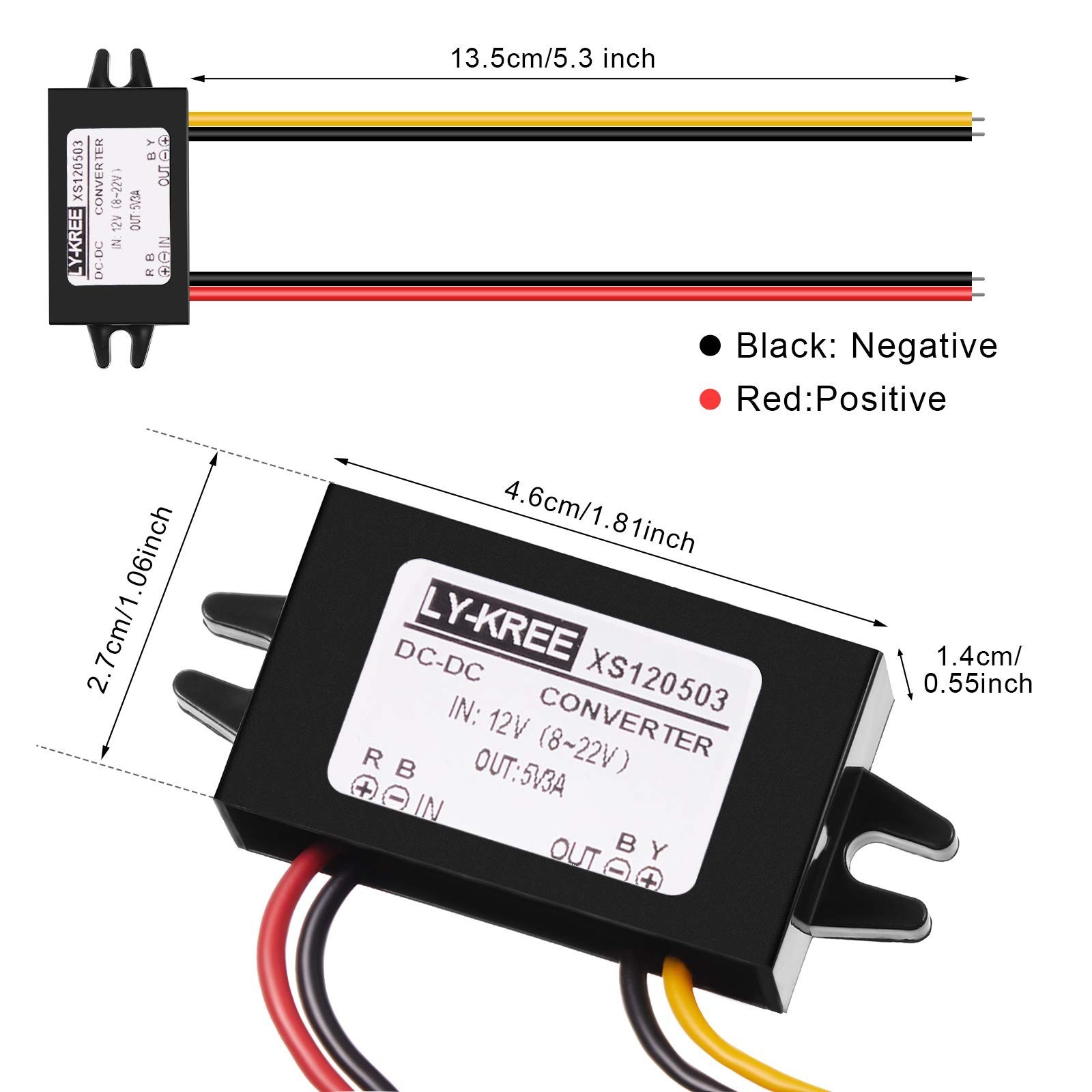 Weewooday 8 Pieces Direct Current Converter 12v to 5v 3a 15w Buck Converter M…