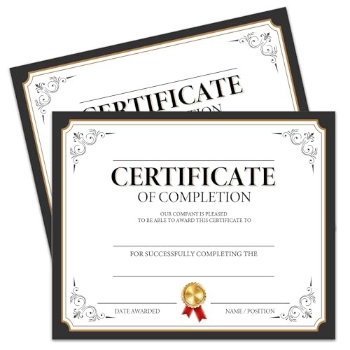 25 Certificate of Completion, Award Recognition, for Office, Business Awards, D