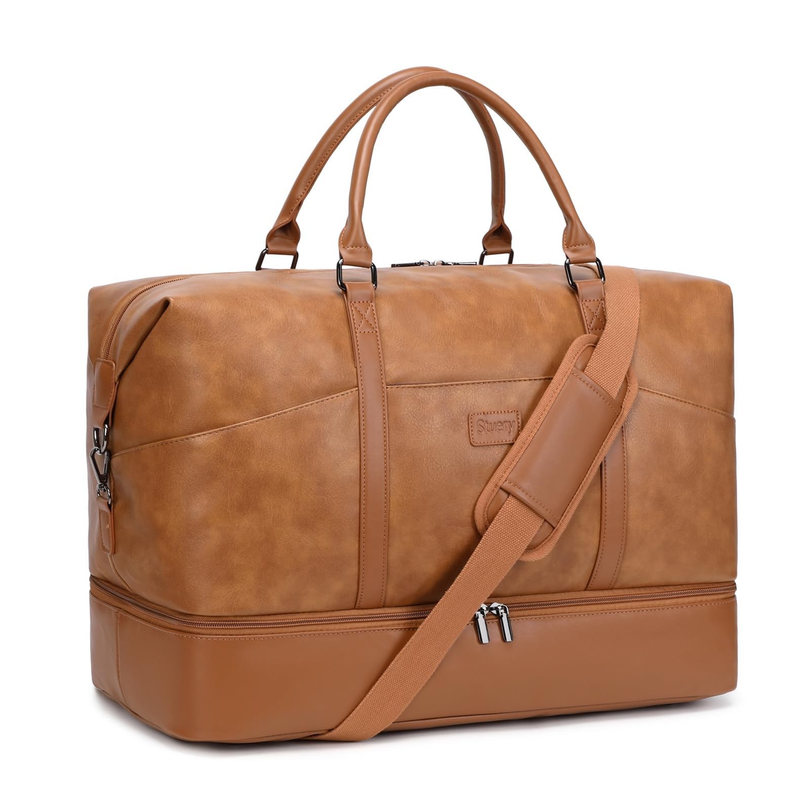 Faux Leather Weekender Bags for Women: Large Overnight Bags Travel Duffel Car…