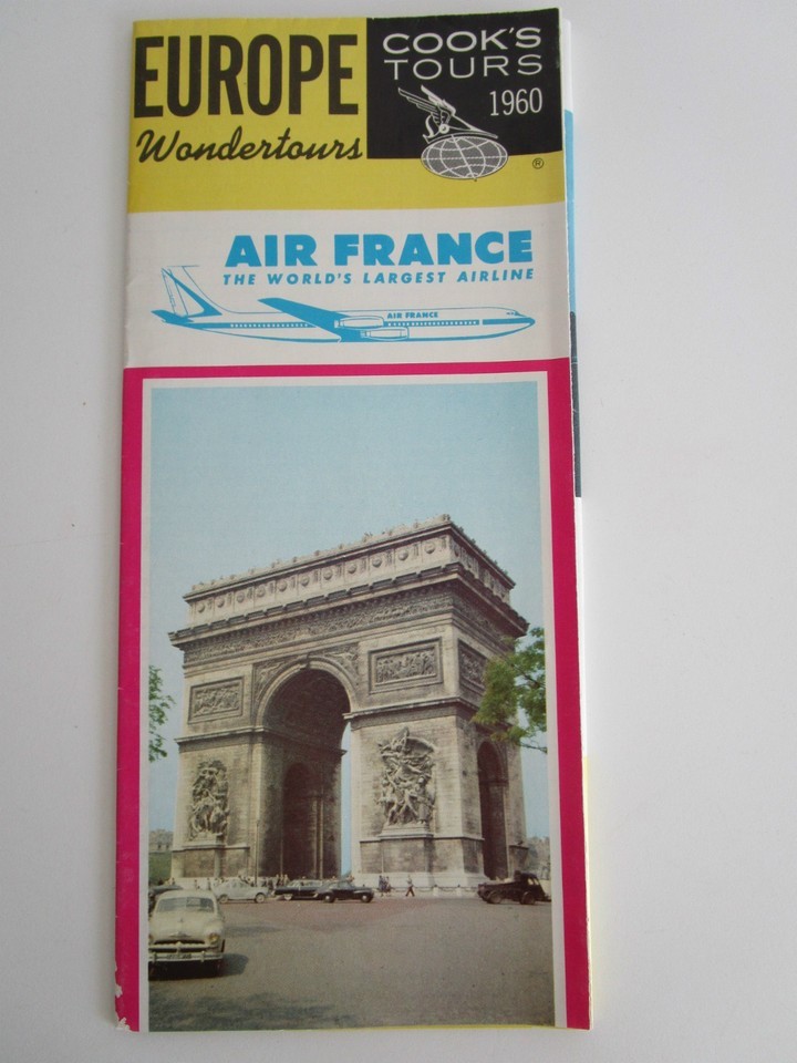 Air France Cook’s Tours Europe Wondertours where to go & what to see flyer 1960