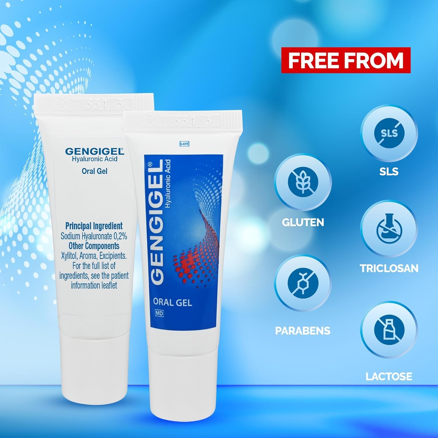 Gengigel Hyaluronic Acid Oral Gel for Mouth & Gum Discomfort (20Ml), Soothes Irr
