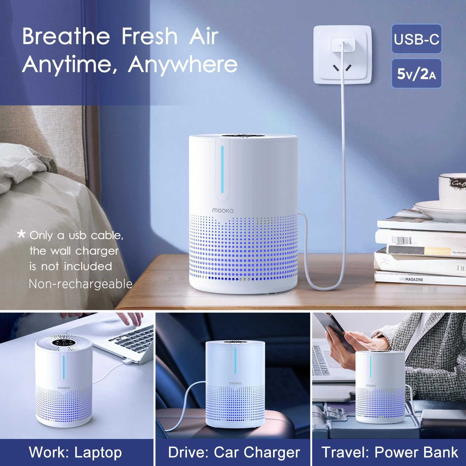 2 Grey Air Purifiers M01 & KJ190H for Large Rooms up to 2200Ft²