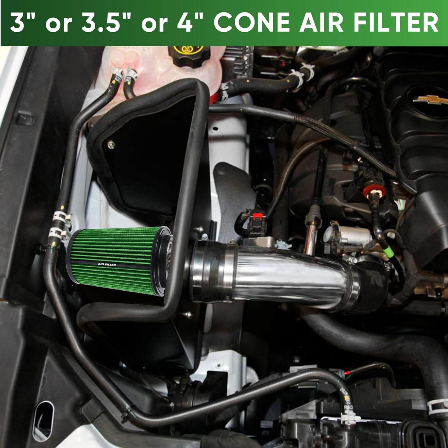 3 3.5 4 Inch Cold Air Intake Filter 76Mm 89Mm 101Mm High Performance Washable 3