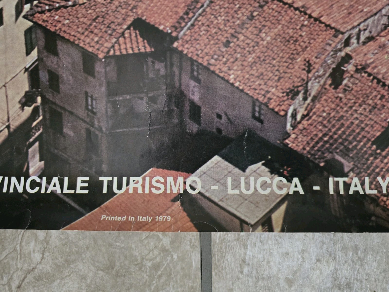 Lucca Tuscany Piazza Vintage Travel POSTER Tourism Ad Printed In Italy 1979 Orig