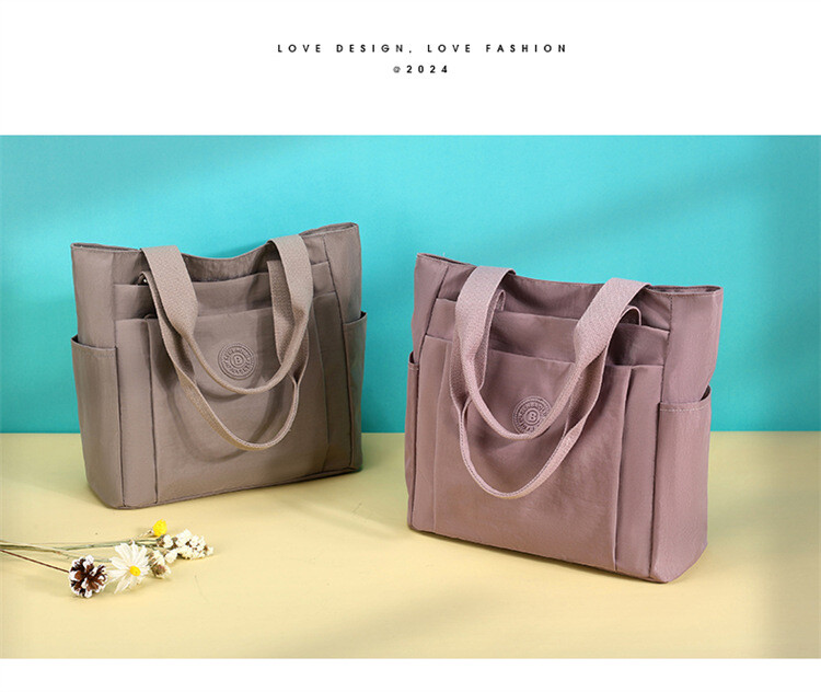Casual women’s bag casual solid color nylon cloth shoulder portable mother bag
