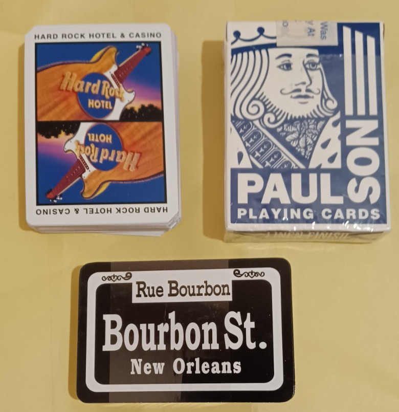2 decks New Orleans Bourbon St. Paulson linen Playing cards Hard Rock Casino LA