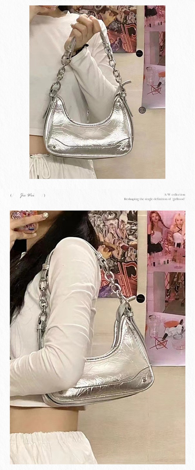 new trendy shiny crossbody women’s bag niche high-end versatile shoulder bag