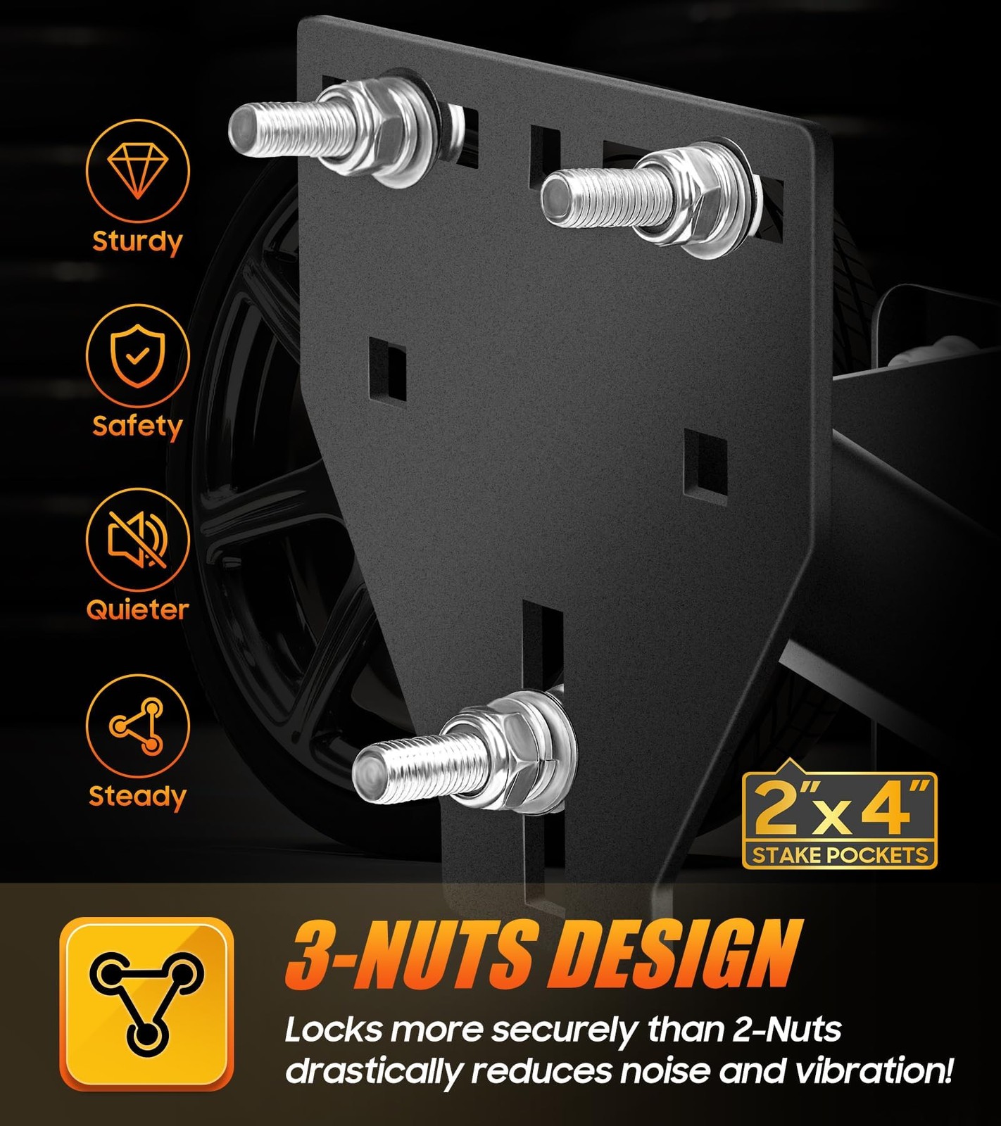 Stake Pocket Spare Tire Mount, Trailer Spare Tire Mount Fit 4 5 6 8 Lugs Trai…
