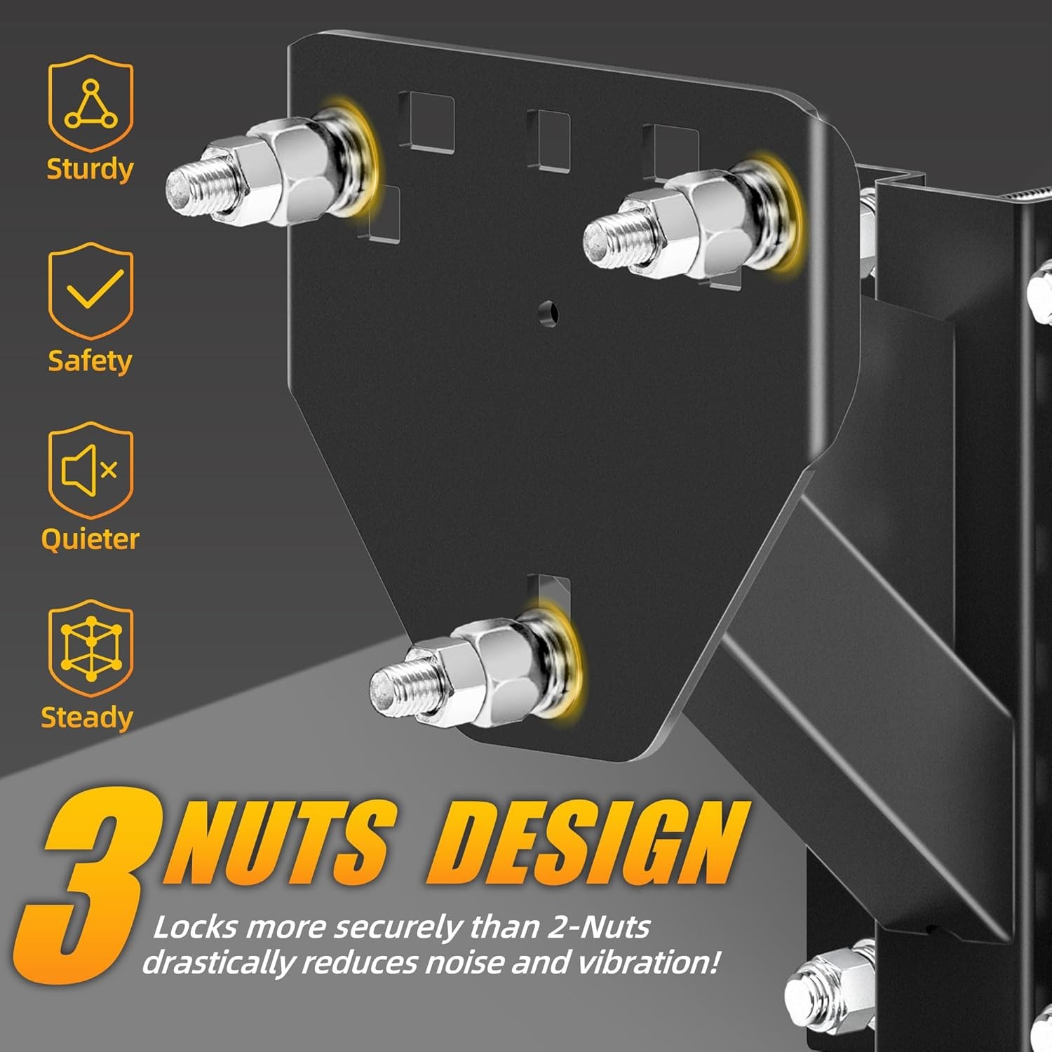 JEACENT Spare Tire Mount for Utility Trailer Accessories,3-Nut Design Spare Tire