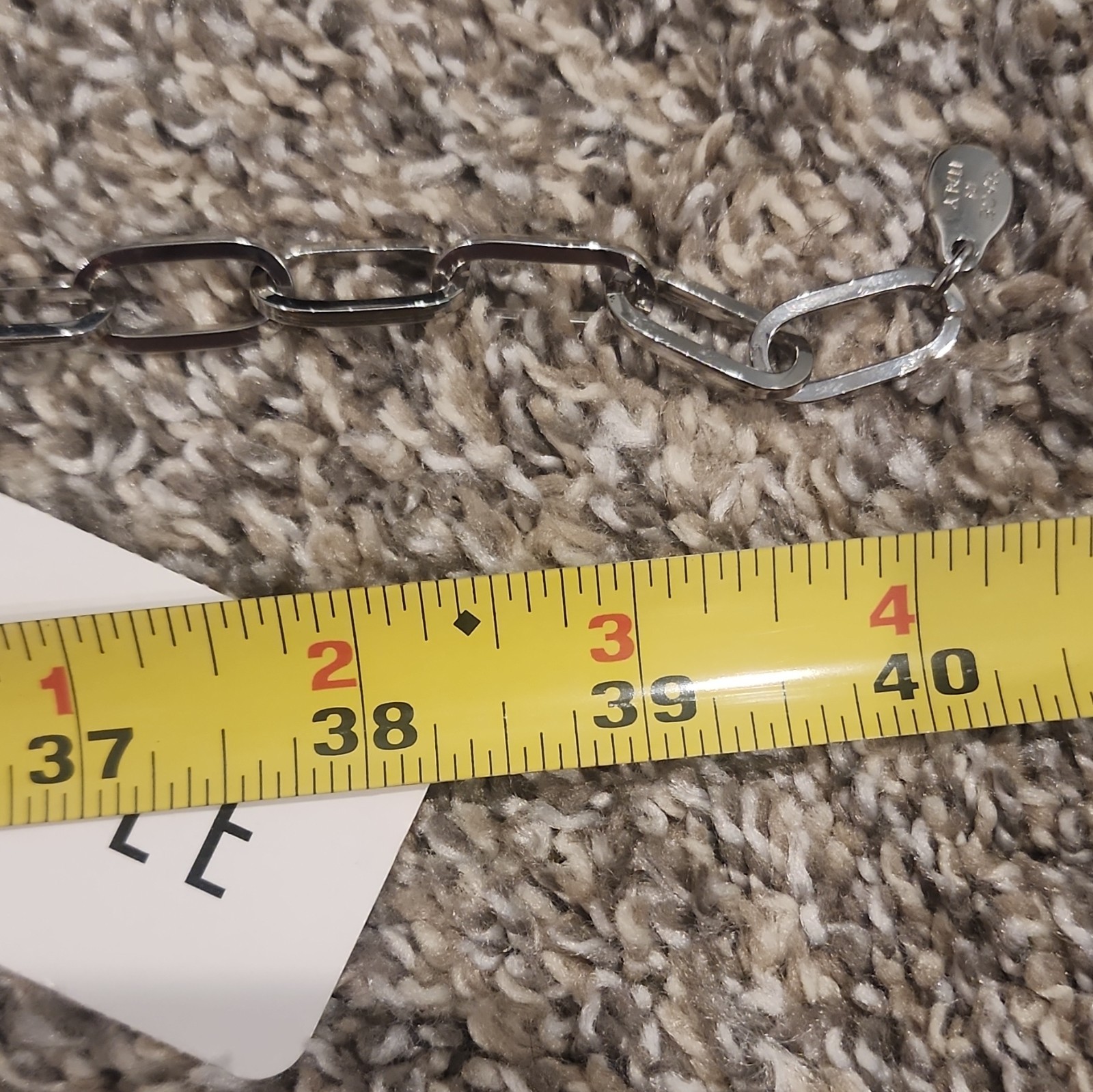 Carlisle Women’s belt Link Chain Silver/Gray Metal Italy 40 inches