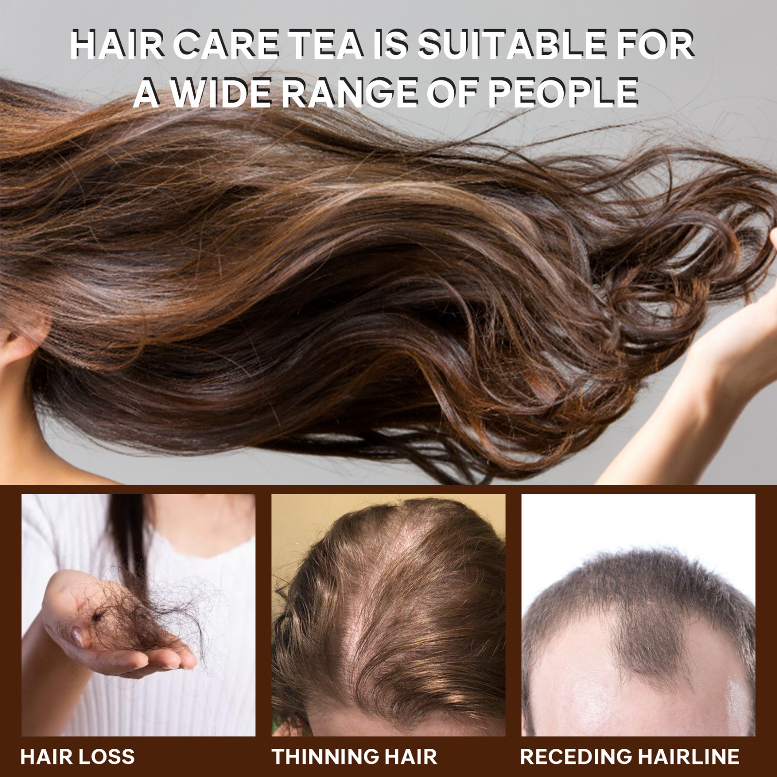 20 Pcs Hair Care Tea For Dark Thick and Lustrous, Hair Loss Natural Solution