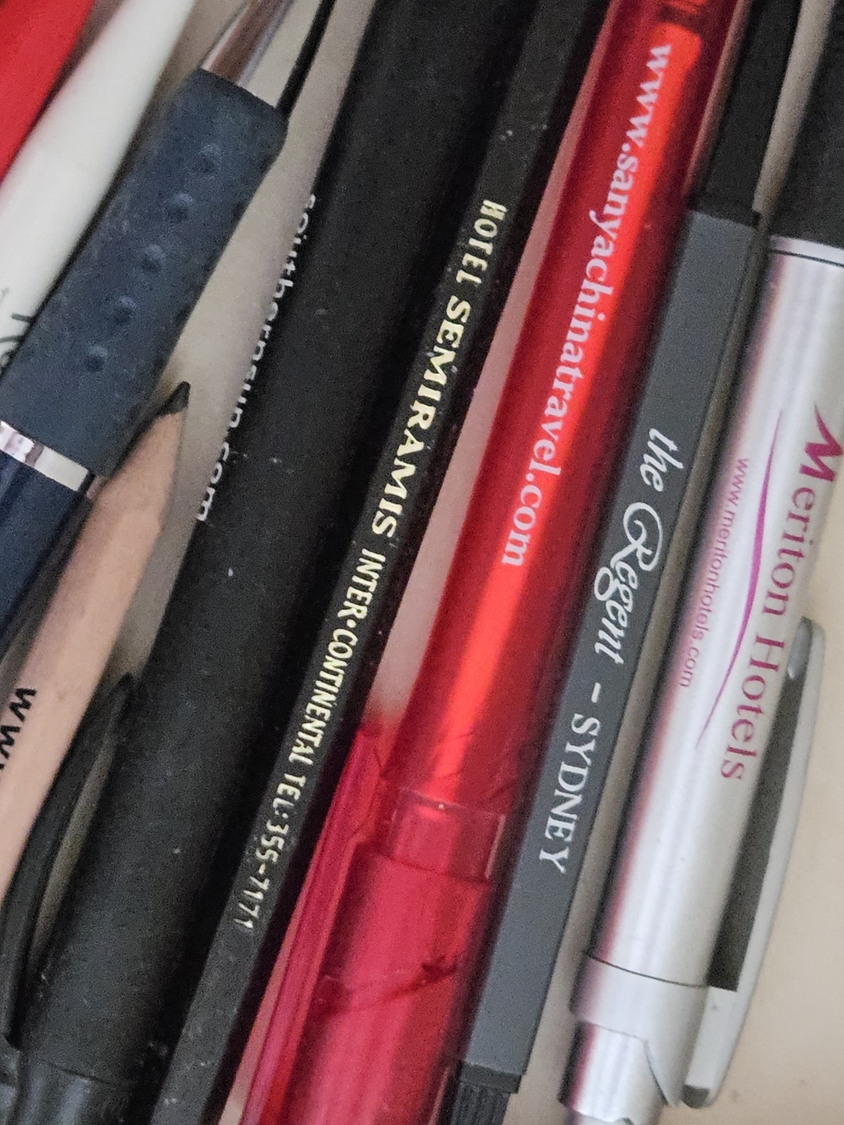 Lot Dozens Hotel Pens/ Pencils. Memories From Around The World. Exotic Locations