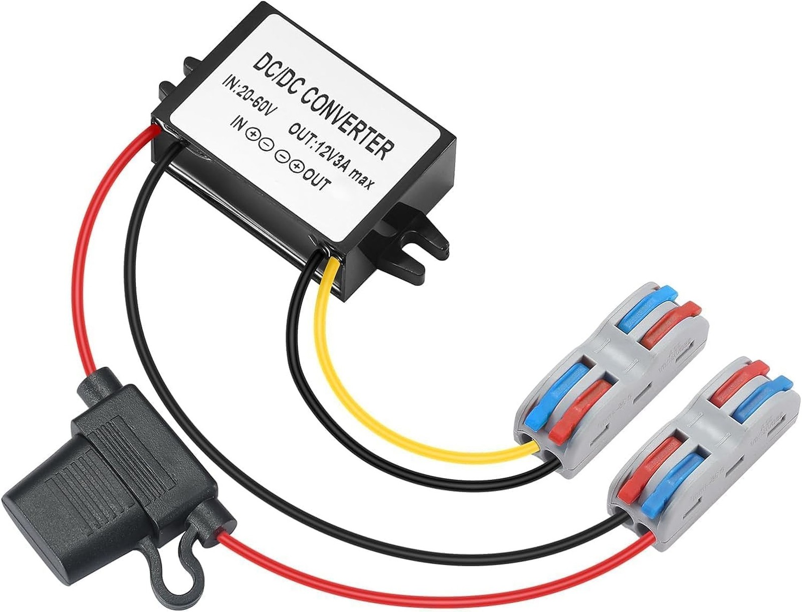 3A 36W DC 24v to 12v Buck Converter, Power Adapter for Cars, Trucks, Vehicles…