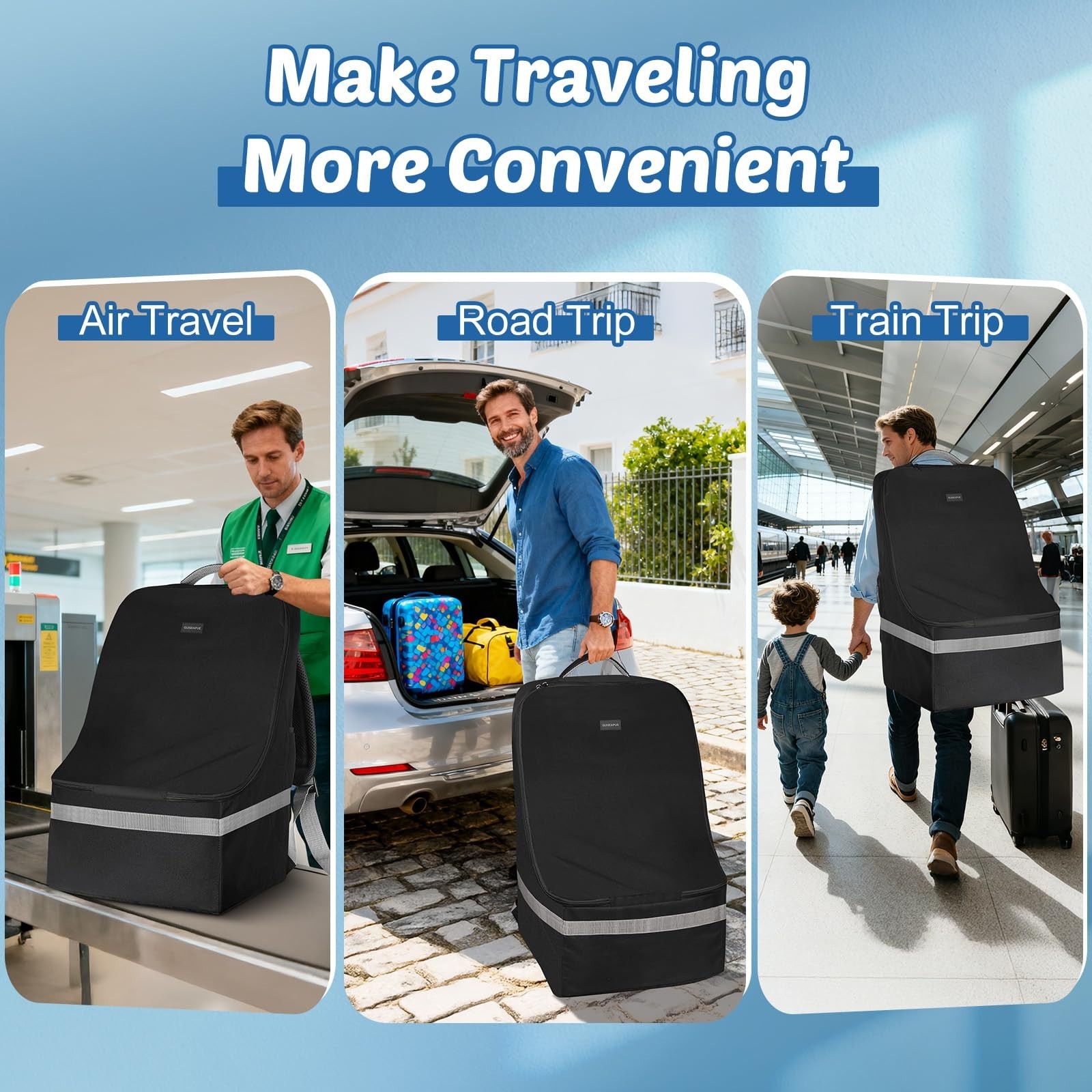 Padded Car Seat Travel Bag For Airplane: Backpack Car Seat Cover for Air Trav…