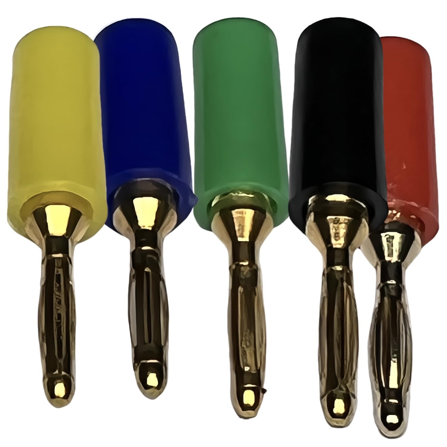 CESS 5-Colors 2mm Mini Banana Male Plug Jack Cable Connector (10 Pack)
