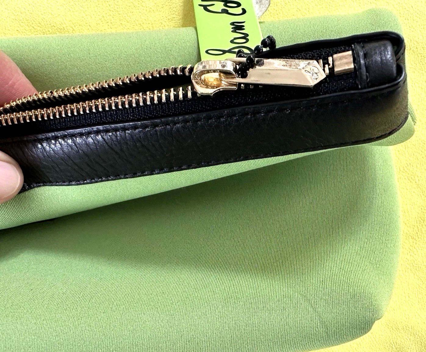 NWT $248 SAM EDELMAN LARGE PAYTON TOTE FINE EMERALD GREEN Black LAPTOP BAG POUCH