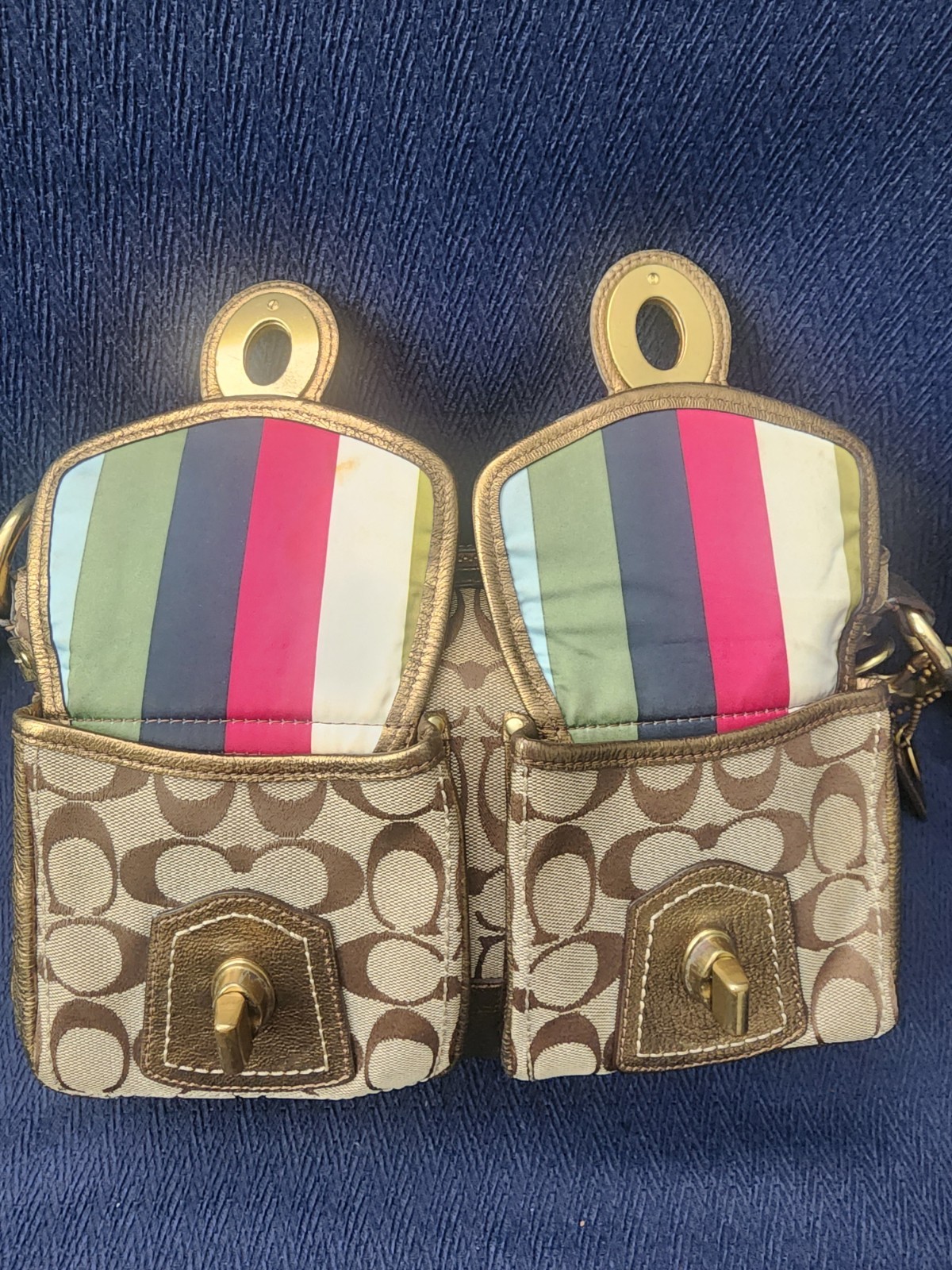 Vtg Rare Metallic Signature Coach Shoulder/Handbag Legacy
