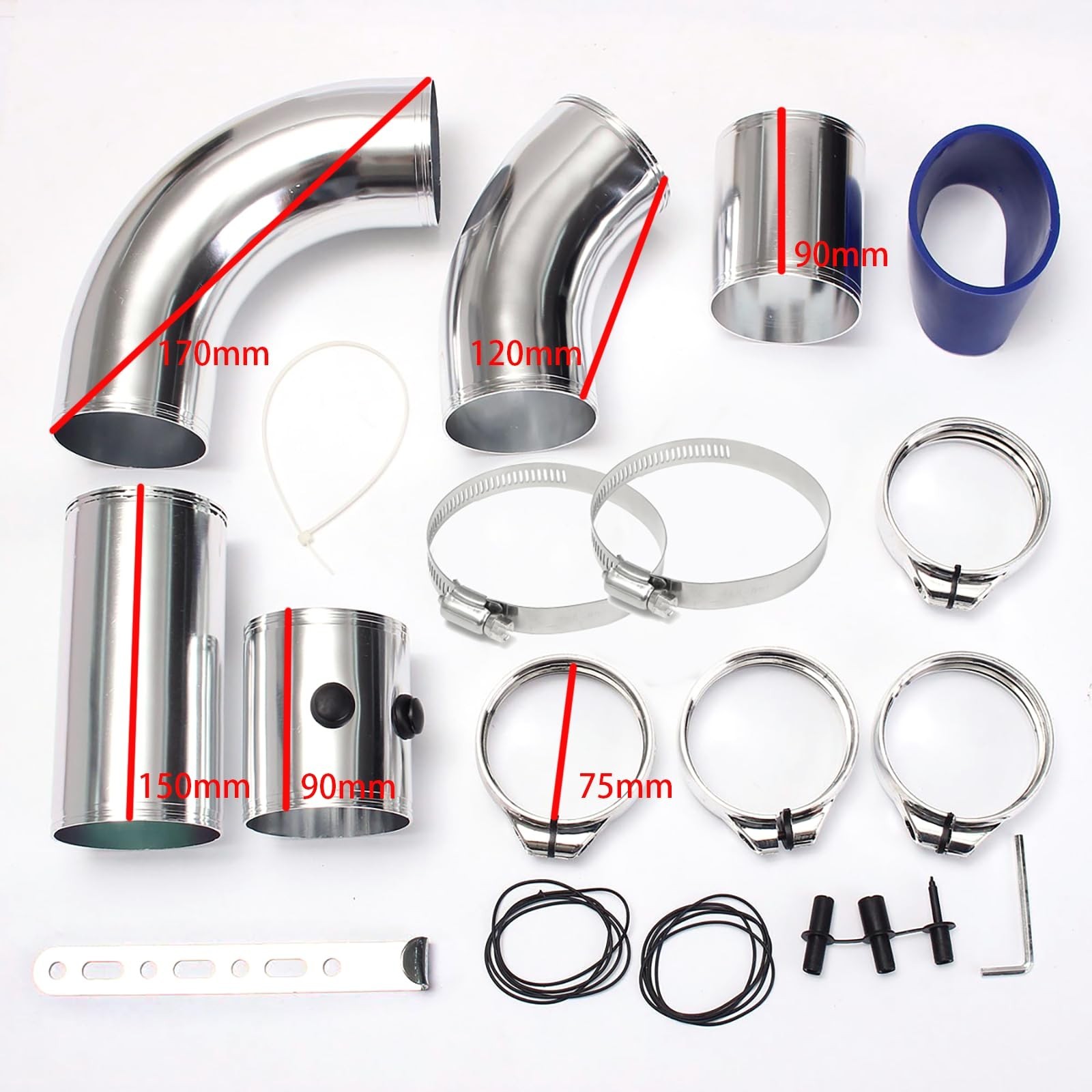 3 Inch (76MM) Cold Air Intake Kit Cold Air Intake Filter Cone Air Intake Tube…