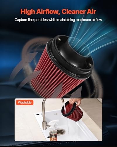 VEVOR Cold Air Intake, 3.5 Inch Cold Air Intake System + Heat Shield Compatib…