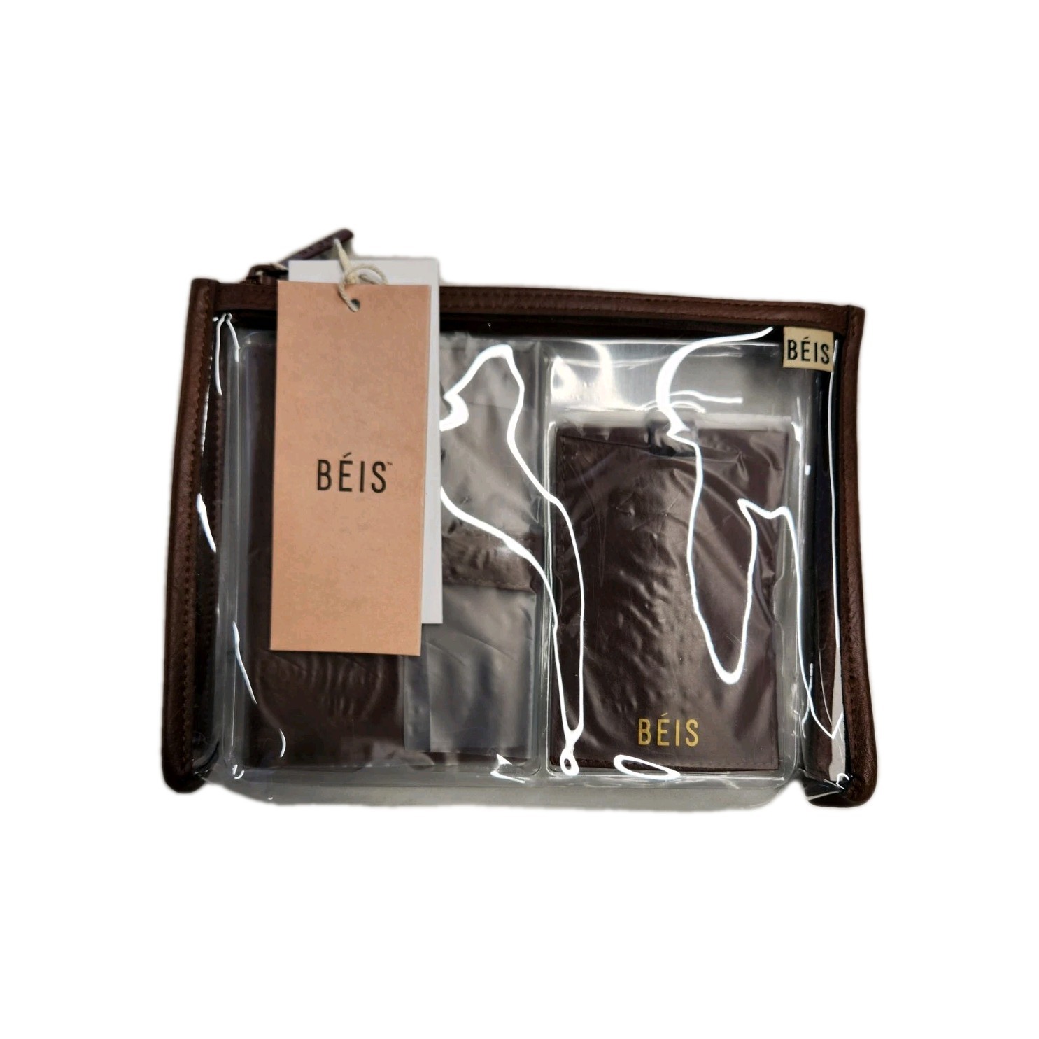 Brand New NWT Beis BÉIS Travel Passport and Luggage Tag Set Atlas Pink