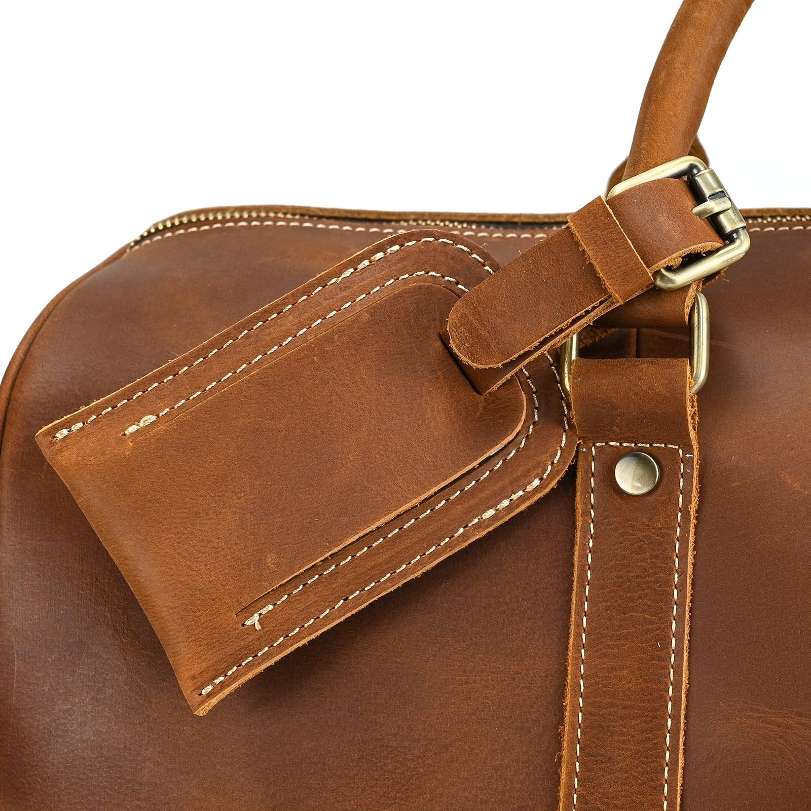 Leather Duffel Bags for Men and Women, 20 Inch Full Grain Leather Travel Over…
