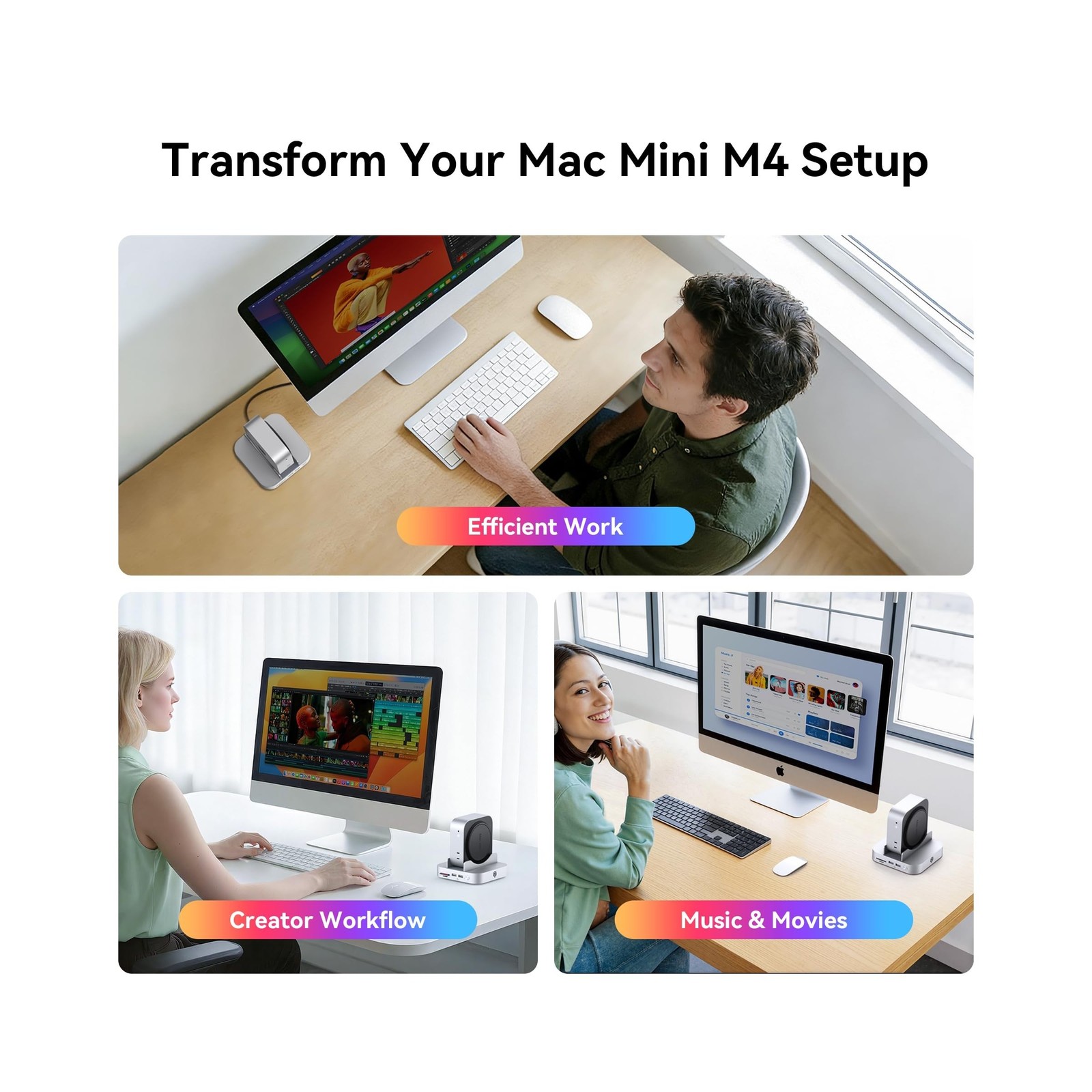 Yottamaster 9 in 1 Mac mini M4 Dock 10Gbps with 8TB NVMe SATA SSD E… Fast Ship