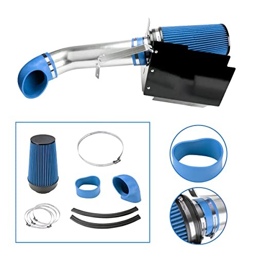 Air Intake Kit, 4″ Cold Air Intake System + Heat Shield Compatible with 1999